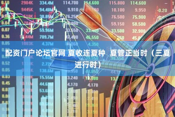 配资门户论坛官网 夏收连夏种  夏管正当时（三夏进行时）