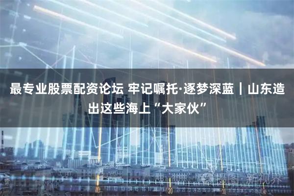 最专业股票配资论坛 牢记嘱托·逐梦深蓝|山东造出这些海上“大家伙”